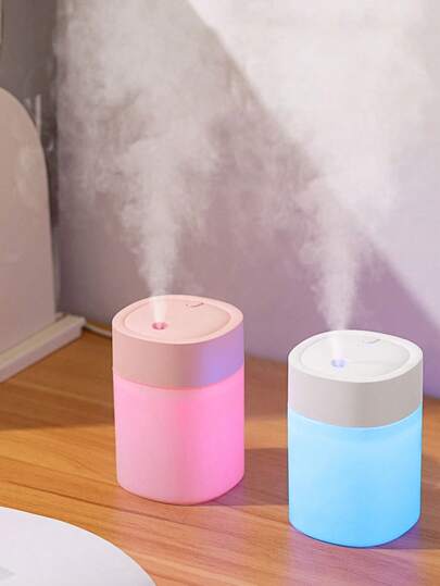 1 件带变色灯的香薰机，便携式 USB 供电夜灯，适用于家庭、办公室、卧室、汽车的空气加湿器，安静的桌面彩色灯