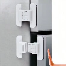 5/8pcs Window & Door Locks, Refrigerator Closer, Drawer Auto Lock, No Drilling Required Installation, Water Dispenser Door Closer, Anti-Opening Lock