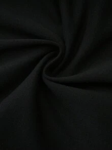 Women's Fashion Casual Mid Waist Drawstring Pocket Capri Pants, Spring & Summer - Black - View 5