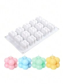 1pc Magic Cube Shaped Candle Mold - White - View 1