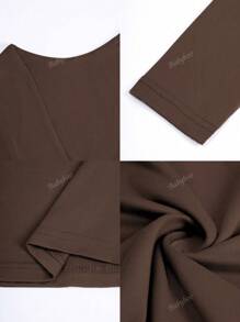 Plus Size Women's Backless Long Sleeve Fitted Sports Tee