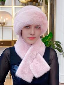 2pcs Fashion & Cozy Casual Set: Mongolian Style Hat + Scarf, Suitable For Autumn/Winter Outdoor Activities - Multicolor - View 4