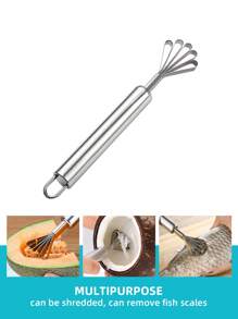 1pc Stainless Steel Sawtooth Coconut Grater And Fish Scale Scraper, Fish Scaler/Remover, Coconut Shaver, Multi-Purpose Kitchen Tool, Kitchen Peeler, Cleaning Tool - Coconut Grater - View 4