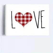 1 Pc Valentine's Day Wall Art Wooden Framed Canvas Painting -  Thickness 2.25cm/0.9inch,Home Gift Decoration, Room Decoration Aesthetic, Wall Decoration Art, Perfect Gift, Autumn And Winter Wall Decoration, Living Room Decoration, Bedroom Decoration, Kitchen Decoration, Entry Decoration, Bathroom Decoration, Direct Wall Painting, High Quality Wall Painting Poster
