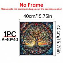 1pc Tree Of Life Mandala, Yggdrasil Painting Canvas, Mosaic Stained Print, Mythology Gift, World Tree, Celtic Wall Art, Vibrant Mandala, Canvas Wall Decor For Living Room, Bed Room,Poster Gifts Birthday Graduation