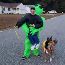 Aufblasbares Kostüm für Erwachsene, aufblasbares Alien Halloween Kostüm, aufblasbares Alien-Entführungs-Kostüm, lustiges aufblasbares Halloween-Kostüm