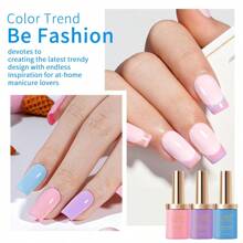 JR JR 6pcs 16ml Gel Nail Polish Set Including Red Pink Nude Gel Polish Kit UV LED Soak Off Polish Home DIY Top Coat Base Coat Gifts For Girl