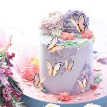 40Pcs Butterfly Cupcake Topper Pink Purple Gold, Lively 3D Butterflies For Cake Decor Birthday Anniversary Wedding Women Party Wall Food Decorations,Mixed Size