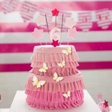 40Pcs Butterfly Cupcake Topper Pink Purple Gold, Lively 3D Butterflies For Cake Decor Birthday Anniversary Wedding Women Party Wall Food Decorations,Mixed Size