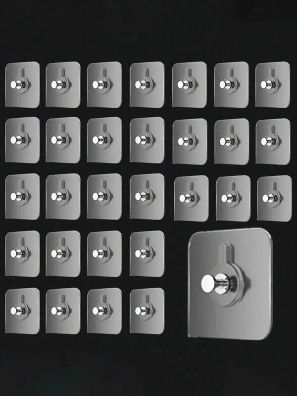 30pcs Self-Adhesive Picture Hooks: No Drilling, No Trace Frame Nails, Suitable For Photos And Posters - Strong Adhesive Hooks For Wall Decoration, Wall Storage Hooks, Multi-Functional Bedroom, Room Decoration Hooks