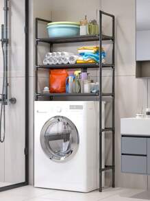 Oberes Regal mit hoher Kapazität für die Waschmaschine zur Aufbewahrung von Waschmittel, Organizer-Gestell für Badezimmertoiletten - Verschiedenfarbig - Übersicht 6