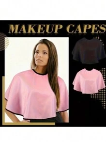 82*67cm 1件装沙龙染发披肩美发袍理发围裙剪发围布沙龙使用 - 黑色 - 查看 5