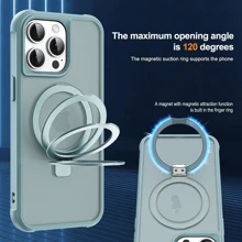 Étui compatible avec les séries iPhone 16/15/14/13/12/11 avec support magnétique invisible en anneau. Étui translucide de qualité militaire. Compatible avec MagSafe. Sensation de prise en main agréable. Idéal pour cadeau, famille, amis, enfants, anniversaire, printemps, vacances, petits amis, petites amies, Saint-Valentin