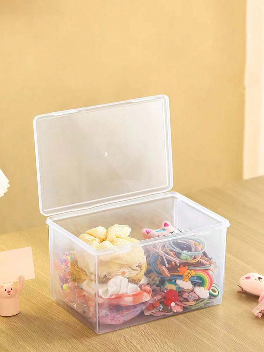 1 pieza Caja de plástico transparente multifuncional - Varios tamaños para organizar cuentas, manualidades, pintura de diamantes, auriculares, cables, cargadores, artículos de escritorio pequeños
