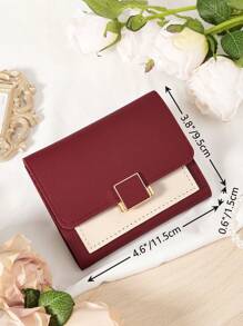 Burgundy Bag Charry Red Bag Wine Red Bag Coin Pocket Double Fold Women's Wallet Mini Women's Fashionable Wallet With Multiple Card Slots And ID Card Window Very Suitable For Outdoor Travel And Returning To School For Women Wallet Mini Wallet Purse Wallet Small Wallet