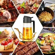 16oz Oil Dispenser For Cooking,2 In 1 Olive Oil Dispenser Bottle For Kitchen,470ML Oil Sprayer For BBQ,Salad,Air Fryer,Party