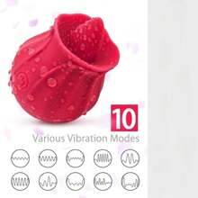 1pc Clitoral Licking Tongue Rose Sex Toy Vibrator Stimulator For Women, Vibrating Rose Adult Women Couples Sex Toys With 10 Modes, Female Mini Clitoris Nipple Vibrator For Woman Her Pleasure - Clitoris Vagina Pussy Pump Tongue Vibrators For Women Quick Sexual Pleasure, Female Couple Sex Toy & Games