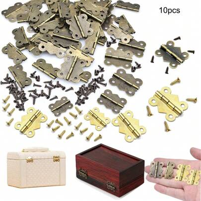 20 Stücke antik bronze Mini Schmetterlingstürscharniere Schrank Schublade Schmuckbox Dekor Scharniere für Möbelbeschläge mit Schrauben