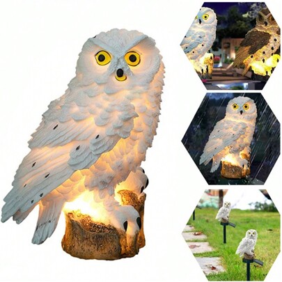 1pc Outdoor LED Owl Garden Pathway Landscape Lighting, Solar Powered Lawn/Yard/Garden Decor Light