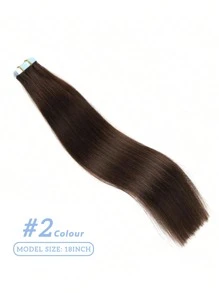 20pcs Straight Tape In 100% Remy Human Hair Extension For Salon Silky Straight Seamless Invisible Natural Black Color For Thin Hair Woman Natural Look Top Quality Tape In Hair Tape Ins Hair Extensions - S2 - View 5