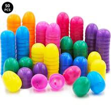 300 个可填充复活节彩蛋 2.25 英寸，带铰链散装彩色亮塑料复活节彩蛋，非常适合复活节寻蛋、惊喜彩蛋、复活节寻蛋，2.25 英寸多种颜色，派对用品，派对礼物（随机发货）