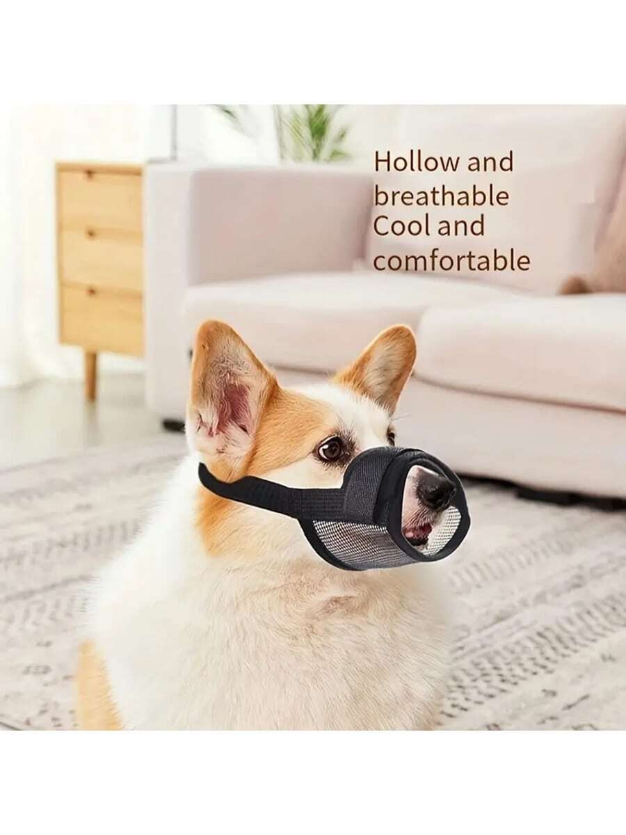 Muselière en maille respirante pour chien, installation rapide avec sangle réglable, empêche la morsure et l'aboiement, masque doux et réglable pour animal de compagnie