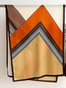 1pc Geometric Pattern Imitation Wool Ladies Scarf Scarf Thin Section Warm Silk Scarf Large Shawl Outwear Fashion Cape Long Scarf Autumn And Winter Warm Scarf For Dress - Multicolor - View 2