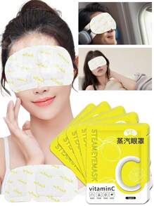 1/5/10/20/30/50 pièces Masque oculaire à vapeur jaune vitaminé, usage unique auto-chauffant, sans alcool, sans odeur, soulage la fatigue et la sécheresse oculaires, aide au sommeil quotidien, sieste de milieu de journée, détente en voyage, accroché à l'oreille, lunettes de voyage portable et d'affaires, fournissant des soins de base pour les yeux pour les utilisateurs d'ordinateurs et de téléphones portables, convenant aux étudiants et aux travailleurs de bureau