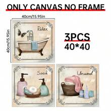 3 件/套 放松水疗风格帆布墙画 - 复古浴室装饰海报，生日毕业的完美礼物创意 - 彩色 - 查看 15