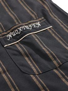 [PONX]2pcs Men's Pajama Set, Breathable Long Sleeve Top & Pants Sleepwear For Spring And Autumn, Fall Winter Clothes - Black - View 5