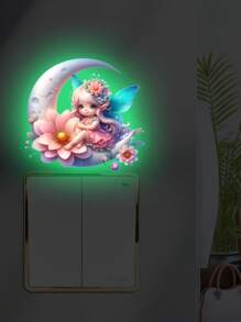 2 Sheets Removable Switch Stickers Glow In The Dark Wall Sticker Glow In The Dark Butterfly Fairy Wall Sticker For DIY Home Decor Switch Decoration ﻿ Gifts Birthday Graduation Personalised Stickers - Multicolor - View 5