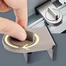 2pcs Heavy Duty Aluminum Alloy Lock For Sliding Doors & Windows - Reinforced Anti-Theft, Child Anti-Pinch And Anti-Fall Functions, For Home Security - Multicolor - View 2