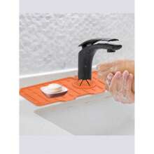 1 pieza/3 piezas Grifo de silicona, Felpudo antihumedad para fregadero de cocina, Esterilla para secar encimeras, Protector de encimera de baño, Bandeja de goteo para el grifo, Almohadilla de drenaje para jabón, Adecuado para cocinas y baños familiares