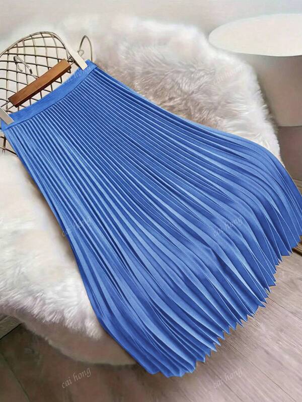 Women's Floral Print Pleated Skirt, Elegant Design, Spring/Summer
