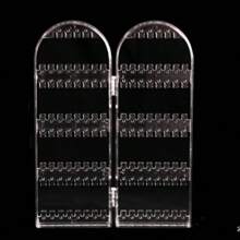Jewelry Display Rack Necklaces Rings Plastic Folding Holder Large Capacity Bracelets Storage Hanger With Stud Earrings Holes