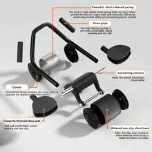 Rodillo abdominal inteligente con doble codo con rebote automático, equipo de entrenamiento de músculos abdominales, entrenador de rueda abdominal para acondicionamiento físico en el hogar - Multicolor - Ver 3