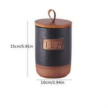 带翻盖的陶瓷罐套装，适用于洗碗机的多用途圆形食品储存容器，可重复使用的复古风格厨房罐，用于盛放茶、糖、咖啡、香料 - 无需用电 - 彩色 - 查看 10