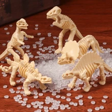 6/12pcs Assorted Dinosaur Fossil Skeleton Toys - Plastic Dino Figures In Cream, Archaeological Excavation Dinosaur Skeleton, Simulation Educational Toy, Ideal For Party Favors, Birthday Decor & Educational Digging Activities, Dinosaur Toys, Thanksgiving/Halloween/Birthday/New Year Gifts,Dinosaur,Dinosaur Toys,Dinosaur Toy,Bug Terrarium,Life Cycle,Kids Party Decor