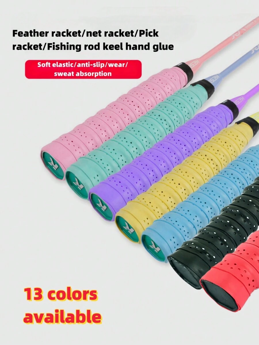 1pc 1.1M Long Anti-Slip Sweat-Absorbent Comfortable Sponge Racket Handle Grip, Suitable For Tennis Rackets, Fishing Rods, Pickleball Paddles, Bicycle Handlebars, Helps Keep Hands Dry And Provides Shock Absorption For Better Sports Performance - Multicolor - View 1