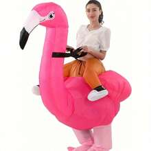 火烈鸟充气服装圣诞吉祥物服装女款卡通动漫吉祥物角色扮演派对情人节万圣节 - 彩色 - 查看 8