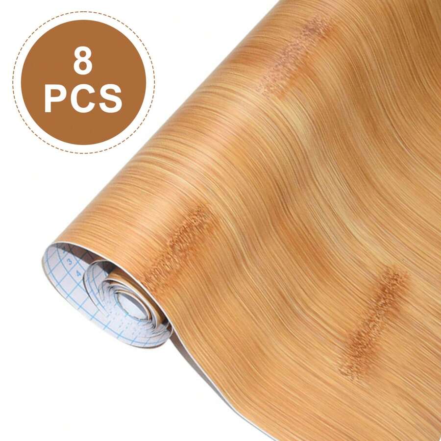 8 PC 45 X 200 CM Adhesive Wall Film For Furniture Wood PVC Plastic Vinyl Waterproof Decorative For Kitchen Cabinet Paper Holder Coating