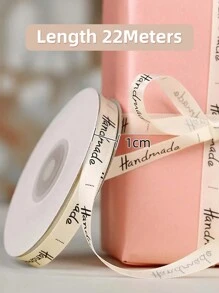 25 Yardas de cinta grosgrán impresa a mano con letras de 10 mm, perfecta para manualidades, costura, bouquets de regalo, envoltorios para bodas, Día de la Madre, Día de San Valentín, cumpleaños - Multicolor - Ver 9
