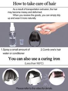 1pc Synthetic Air Bangs Wigs Heat Resistant Hairpieces Hair Women Girl Natural Short Fake Bangs Black Hair Brown Bangs Hair Clips In Hair Extensions Air Bangs Clip In Hair Extensions Curtain Bangs Blonde Thick Bangs Clip On Bangs For Women Clip On French Bangs Curved Bangs Daily Wear Carnival New Year Available