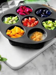 Silikonowa forma do pieczenia ciasta z 7 wnękami, nieprzywierająca, idealna do mini ciast i muffinek, idealna do piekarnika i frytkownicy, niezbędny gadżet kuchenny