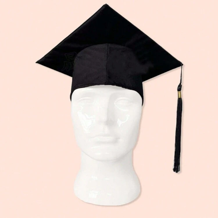1pc Adjustable Tassel Graduation Cap, Bachelor Degree Master Doctoral Hat, Black Color, Suitable For Adults, High School And Master Students Graduation, Prom Party Decor - Black - View 7