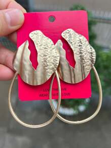 ACEHLN Textured Metal Stud Earrings - View 4