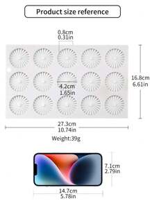 1 pieza 15 cavidades circular con fruncido Molde de silicona para DIY pastel , pastelería , chocolate , caramelo Decoración , horneando con hecho en casa Cubo de hielo - Blanco - Ver 2