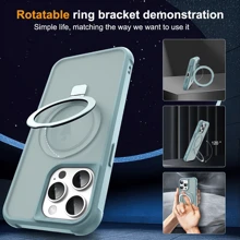 Étui compatible avec les séries iPhone 16/15/14/13/12/11 avec support magnétique invisible en anneau. Étui translucide de qualité militaire. Compatible avec MagSafe. Sensation de prise en main agréable. Idéal pour cadeau, famille, amis, enfants, anniversaire, printemps, vacances, petits amis, petites amies, Saint-Valentin
