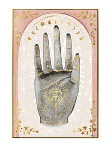 壁挂家居装饰木框艺术抽象手印画帆布海报数码印刷墙壁艺术油画（无外框）