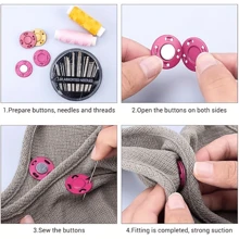 5/10 Pairs Strong Magnetic Sewing Snap Buttons, Invisible Magnetic Buttons For DIY Pockets, Sewing, Handicrafts, Handbags, Clothing, DIY Crafts - Multicolor - View 10